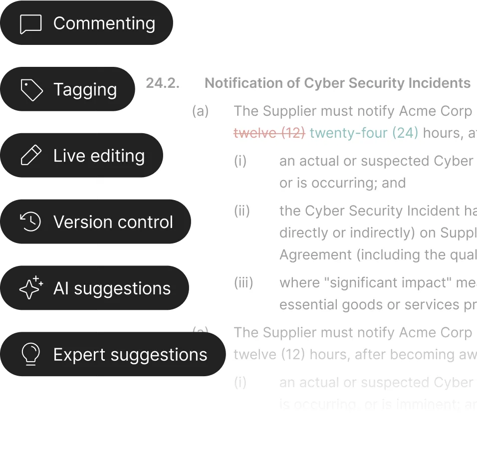 Real-time collaboration with comments and mentions