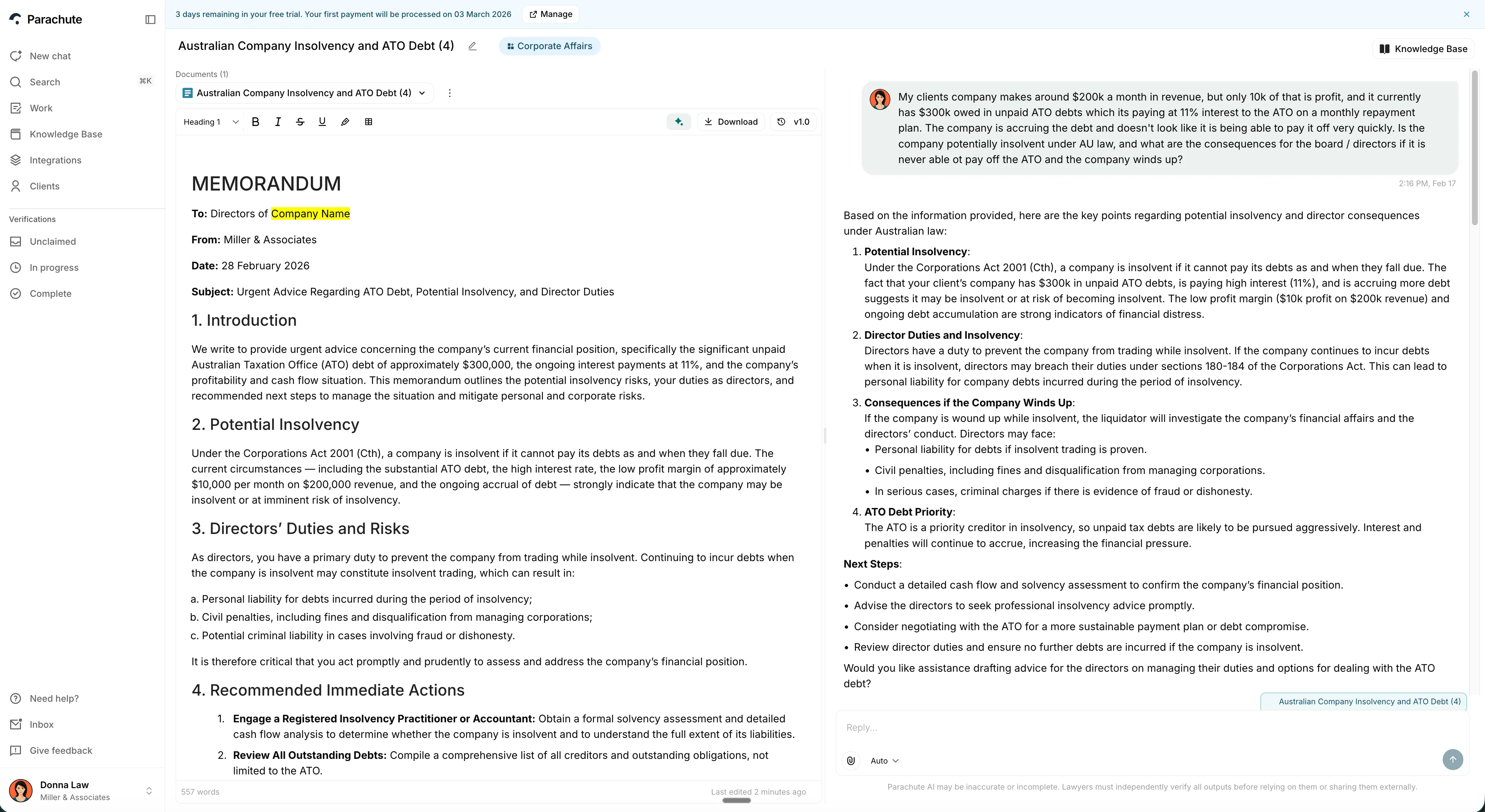 Parachute platform interface