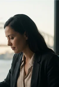 Lawyer at window